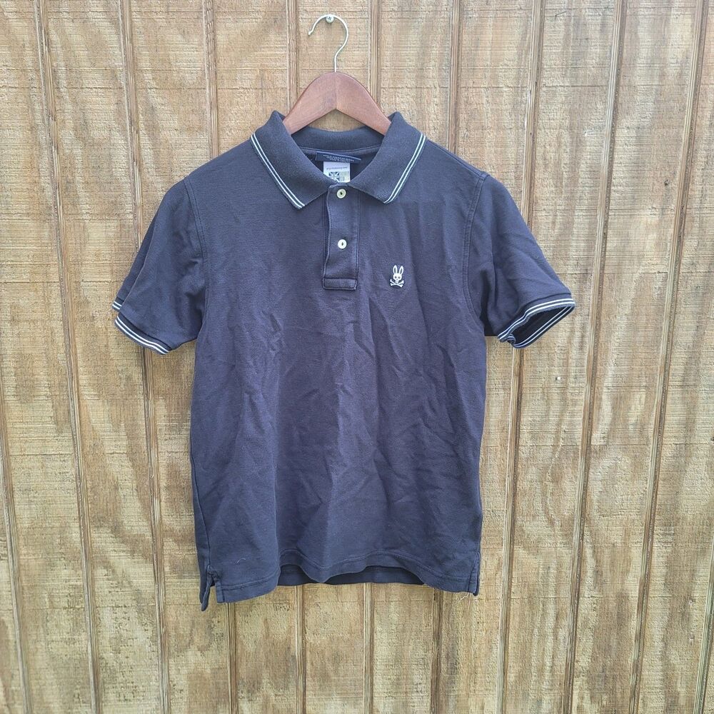 Psycho Bunny Logan Black Polo Shirt Mens Size XS